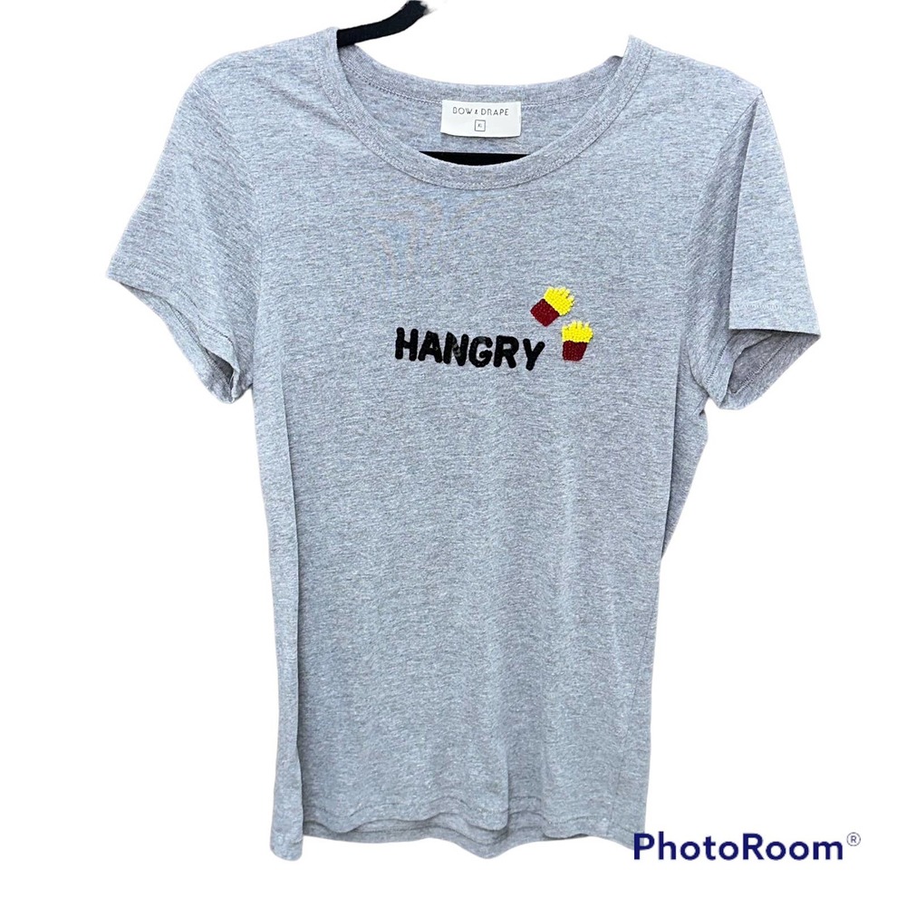 Bow & Drape Women's Gray Hangry Top XL